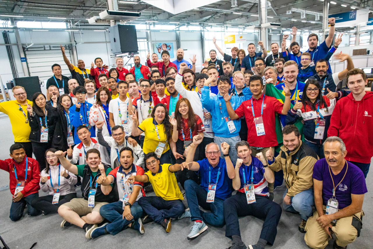 Group photo of WorldSkills Belgium competitors