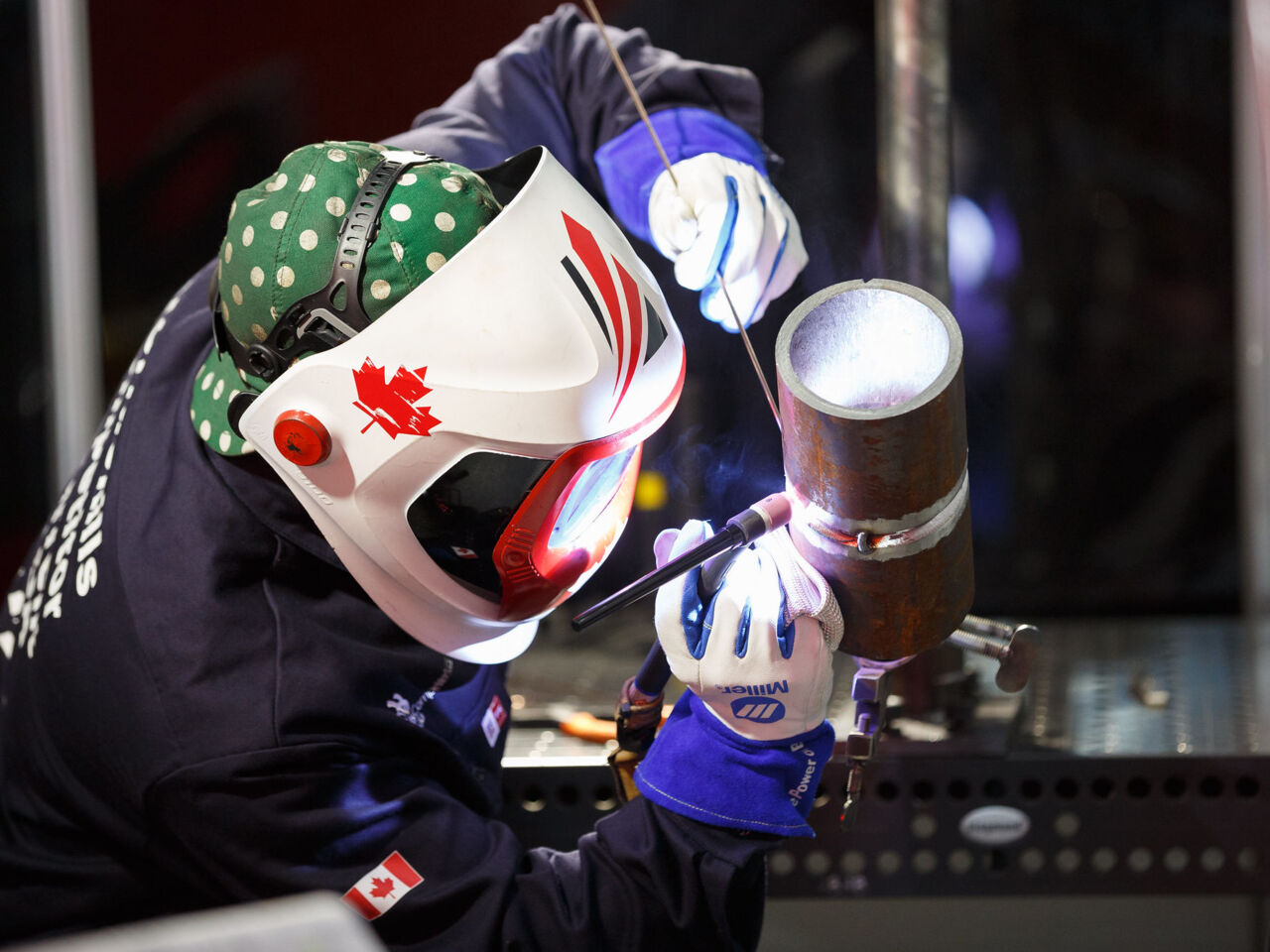 A welding competitor from Canada at WorldSkills Kazan 2019.