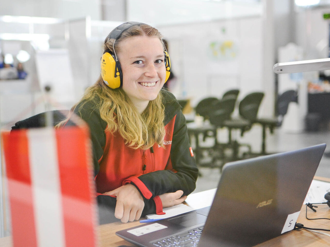 A freight forwarding competitor from Austria at WorldSkills Kazan 2019.